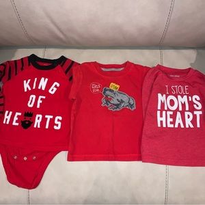 Valentine’s Lot - 3 boys long sleeve shirts size 12 months (Baby Gap & Gymboree)